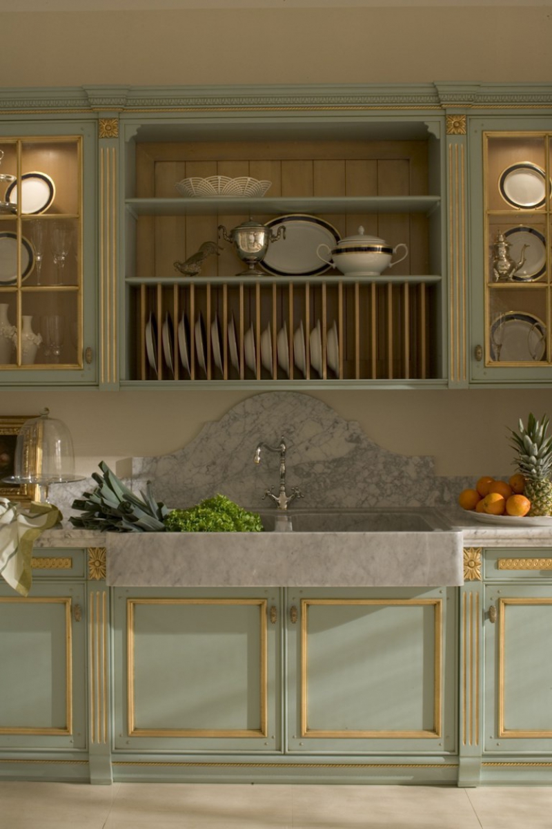 Кухня в классическом стиле дизайн Francesco Molon голубая