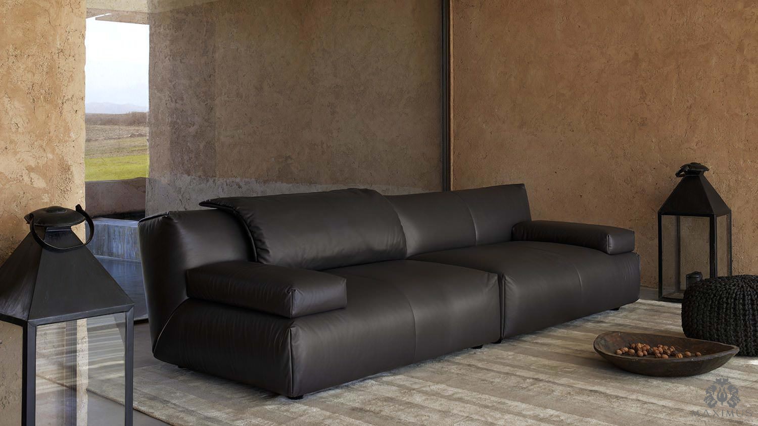 Диван, стиль хай-тек, дизайн Fendi Casa, модель Agadir Sectional Sofa