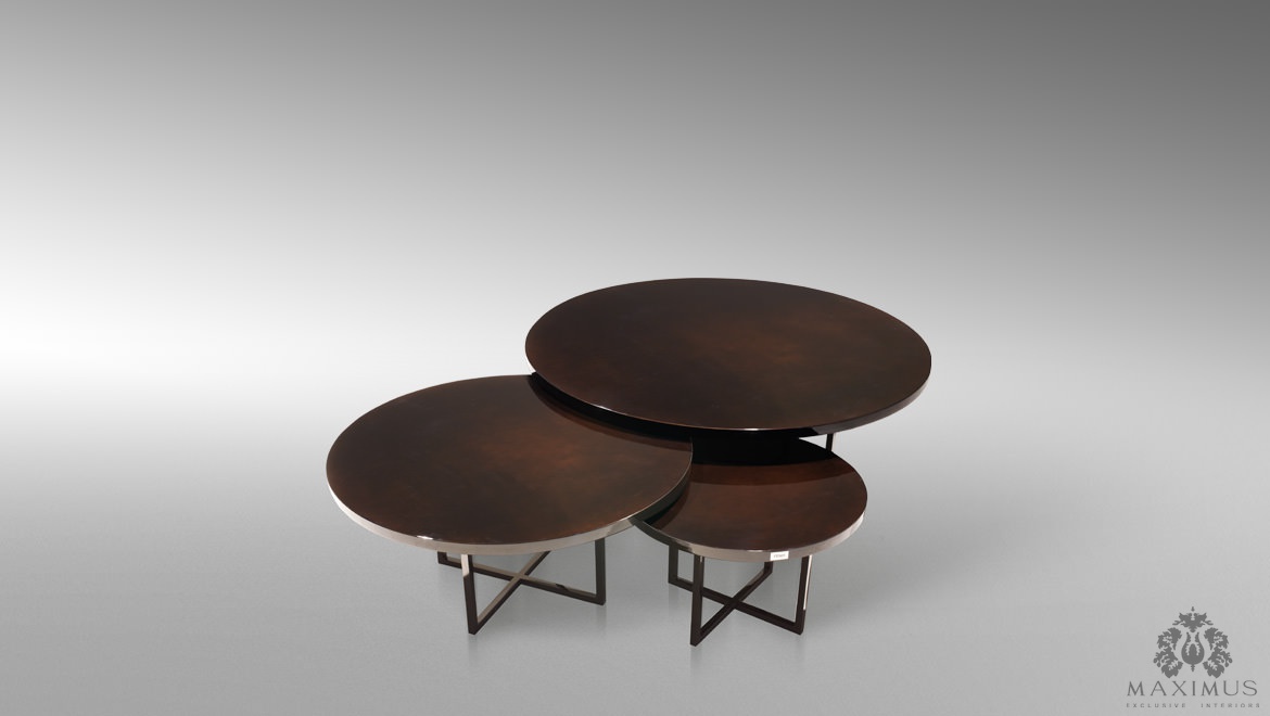 Стол журнальный, стиль хай-тек, дизайн Fendi Casa, модель Olimpic Round Coffee Table