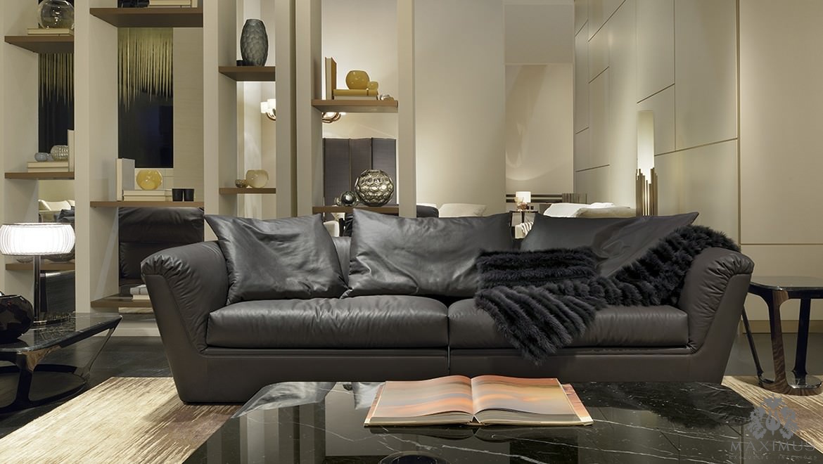 Диван, стиль классический, дизайн Fendi Casa, модель Cocoon Low Sofa