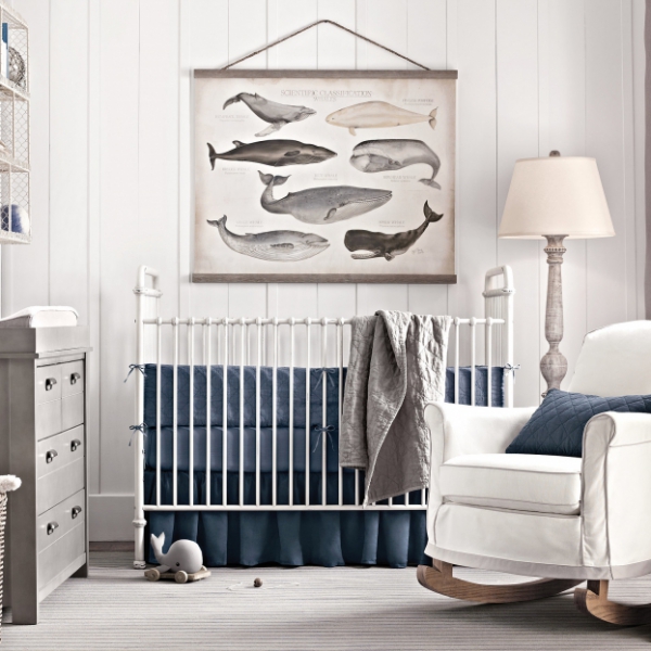 Детская комната для новорожденного мальчика в современном стиле