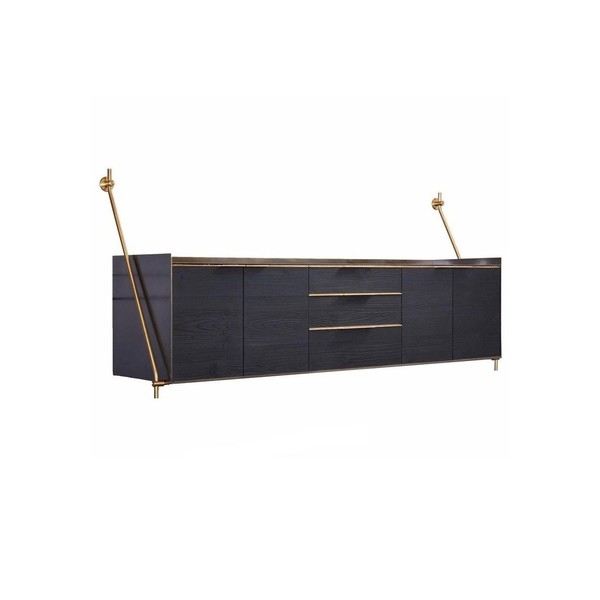 Буфет Wall-Mounted Credenza in Bronze and Burnt Pine from Amuneal’s