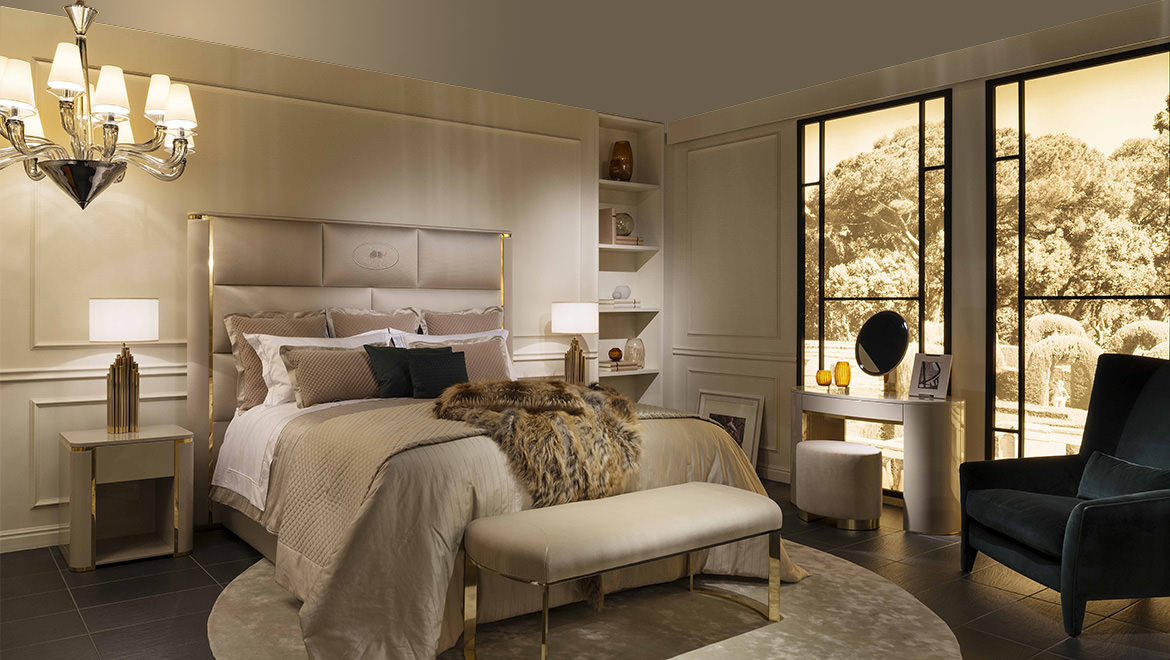 Кровать Ottavia Chandelier, дизайн Fendi Casa