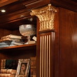 Кабинет в классическом стиле из благородной вишни с отделкой золотой поталью