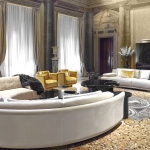 Диван, стиль арт-деко, дизайн Fendi Casa, модель Artu Round Sectional sofa