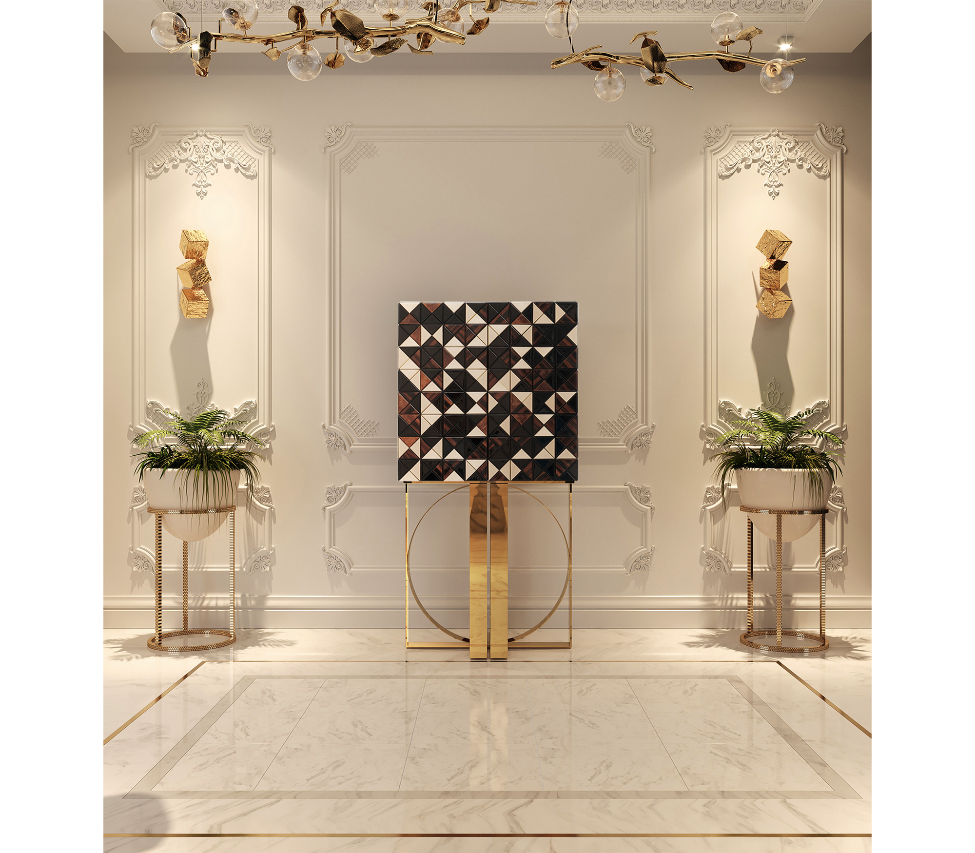 Барный шкаф PIXEL WALNUT CABINET, дизайн Boca do Lobo Барный шкаф PIXEL WALNUT CABINET, дизайн Boca do Lobo