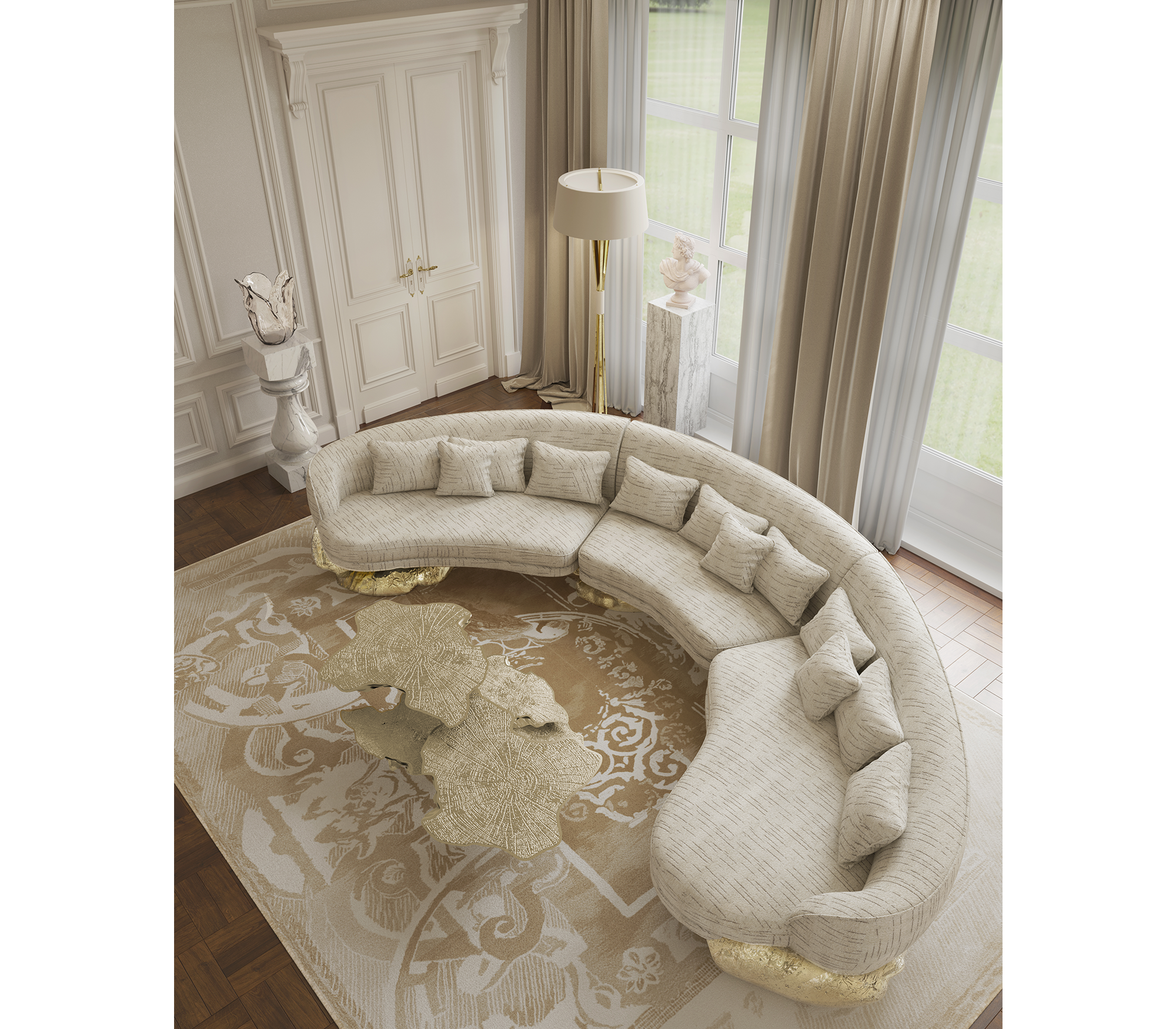 Диван angra white curved, дизайн Boca do Lobo Диван angra white curved, дизайн Boca do Lobo