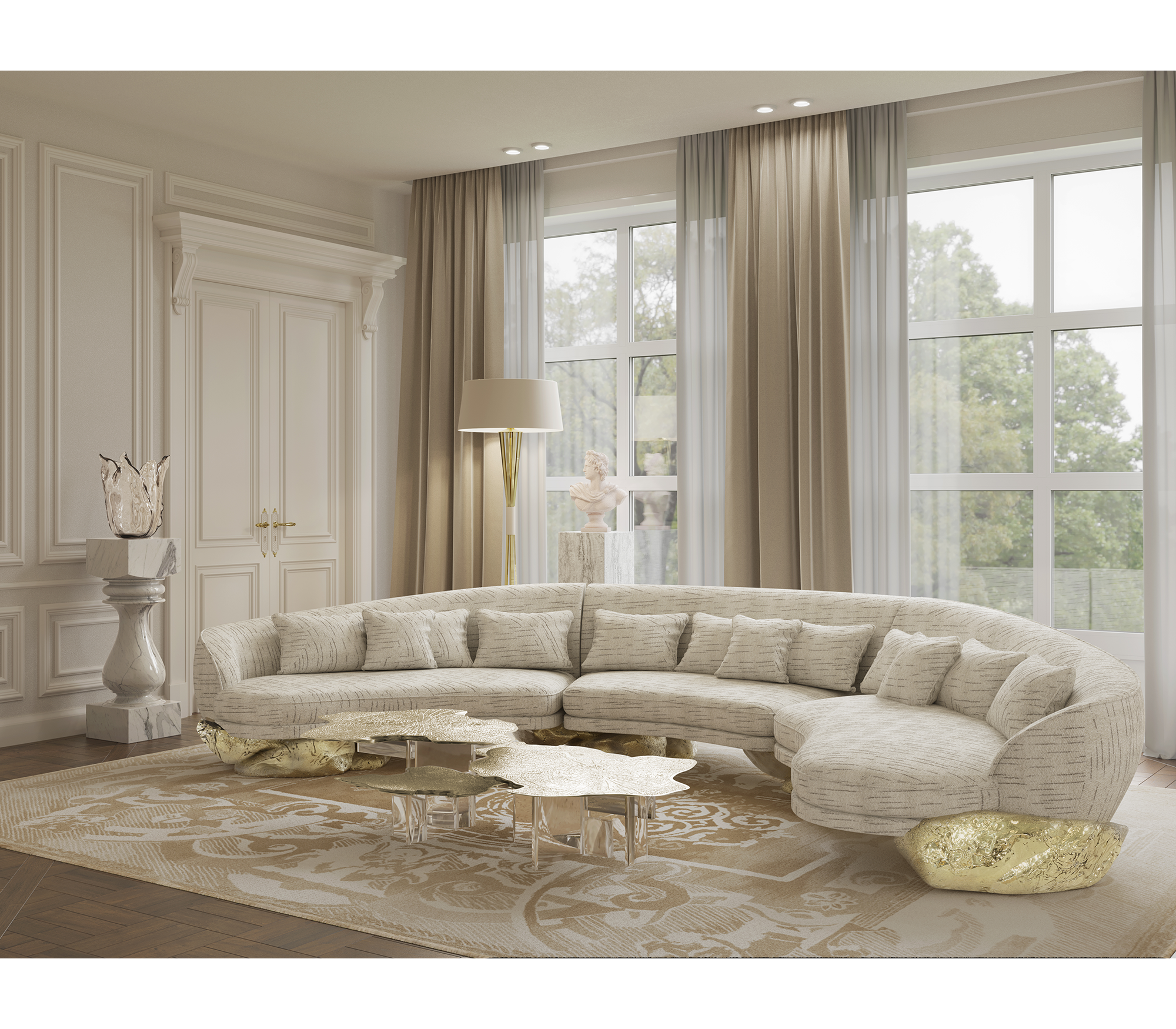 Диван angra white curved, дизайн Boca do Lobo Диван angra white curved, дизайн Boca do Lobo