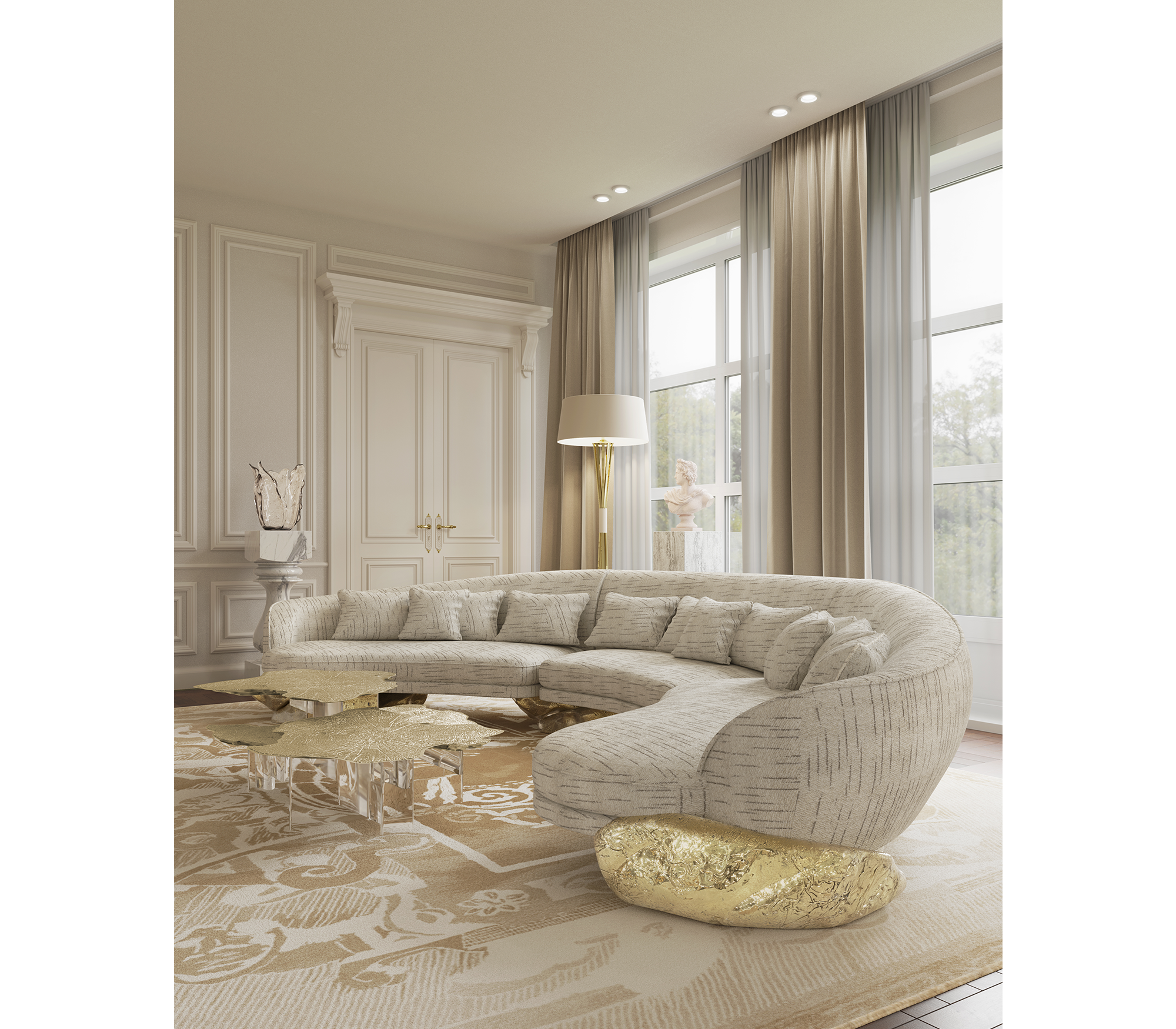 Диван angra white curved, дизайн Boca do Lobo Диван angra white curved, дизайн Boca do Lobo