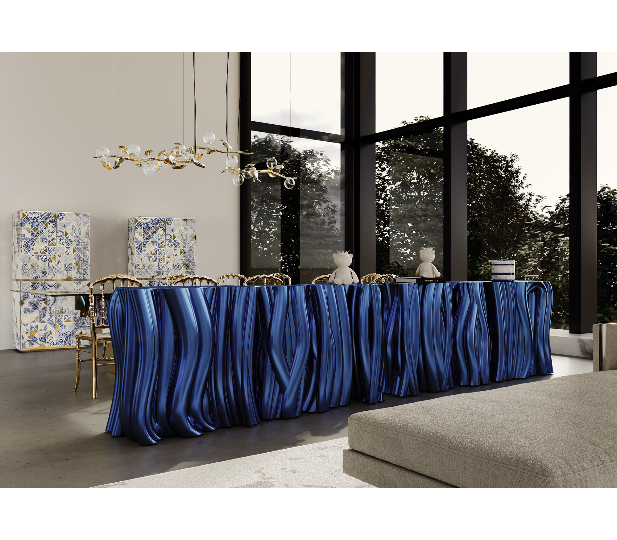 Консоль MONOCHROME BLUE SIDEBOARD, дизайн Boca do Loco Консоль MONOCHROME BLUE SIDEBOARD, дизайн Boca do Loco