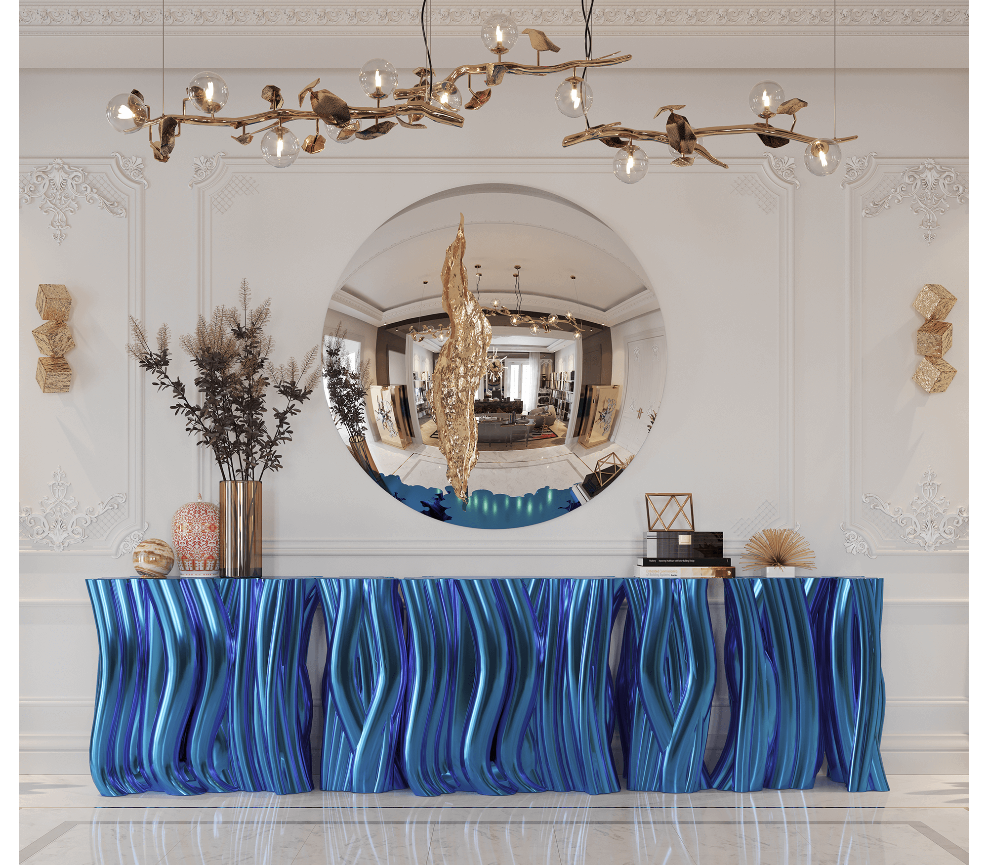 Консоль MONOCHROME BLUE SIDEBOARD, дизайн Boca do Loco Консоль MONOCHROME BLUE SIDEBOARD, дизайн Boca do Loco