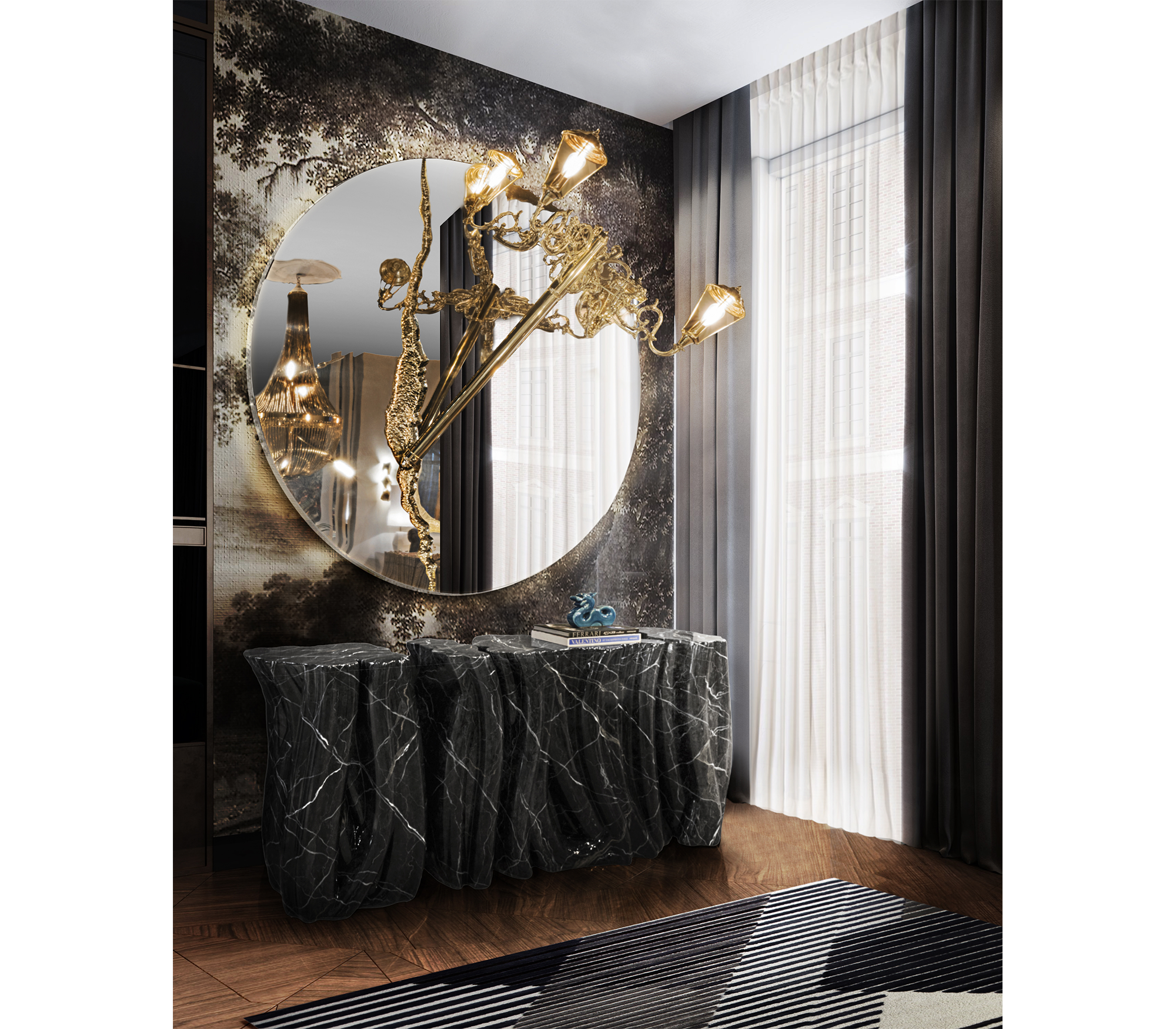 Консоль MONOCHROME FAUX-MARBLE SIDEBOARD, дизайн Boca do Loco Консоль MONOCHROME FAUX-MARBLE SIDEBOARD, дизайн Boca do Loco