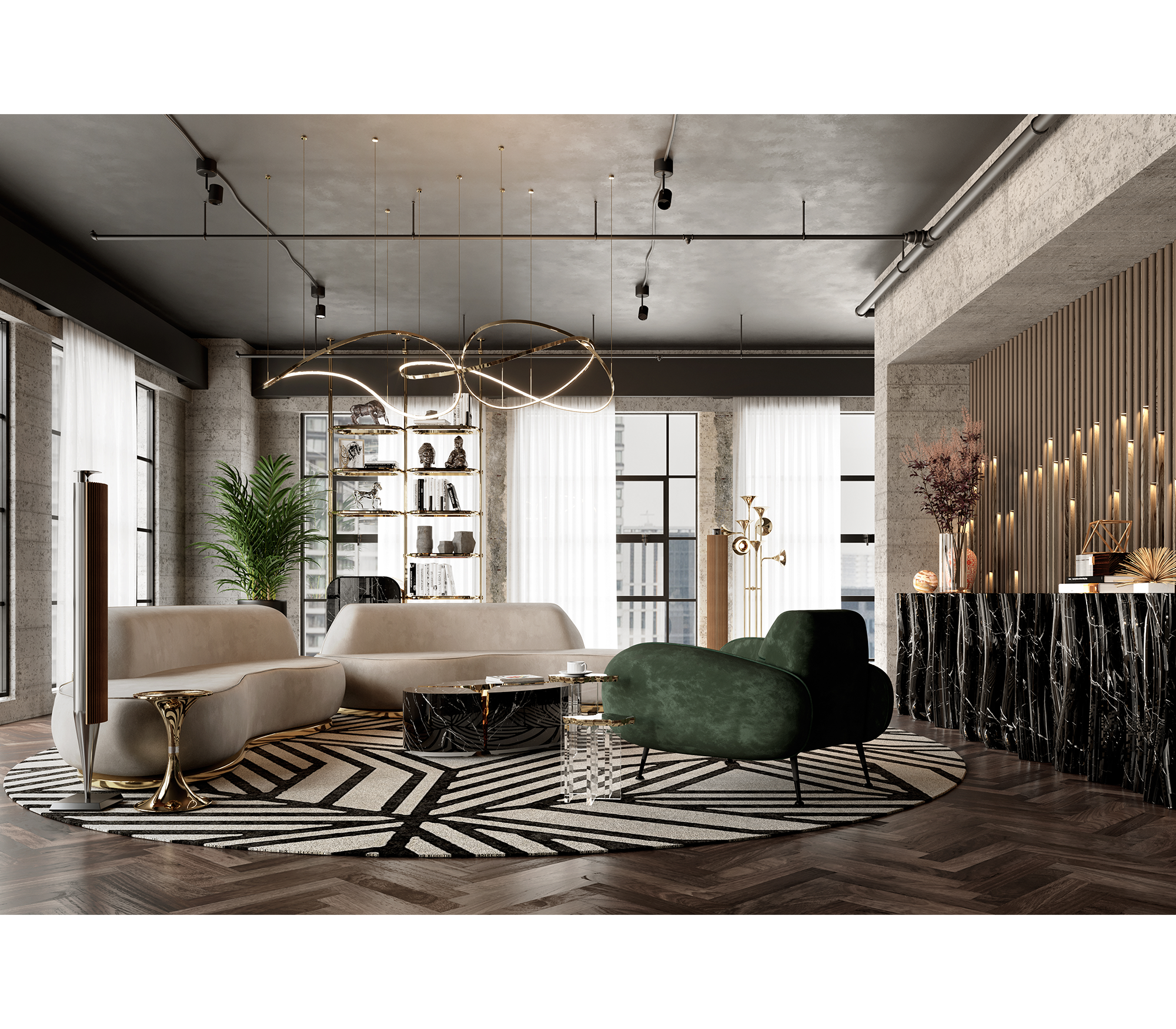 Консоль MONOCHROME FAUX-MARBLE SIDEBOARD, дизайн Boca do Loco Консоль MONOCHROME FAUX-MARBLE SIDEBOARD, дизайн Boca do Loco