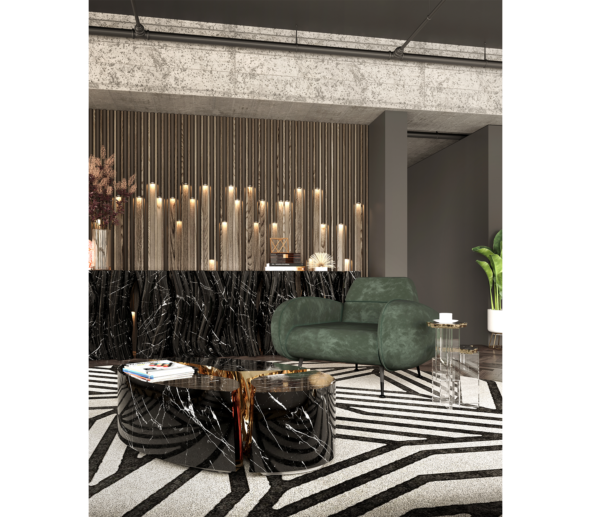 Консоль MONOCHROME FAUX-MARBLE SIDEBOARD, дизайн Boca do Loco Консоль MONOCHROME FAUX-MARBLE SIDEBOARD, дизайн Boca do Loco