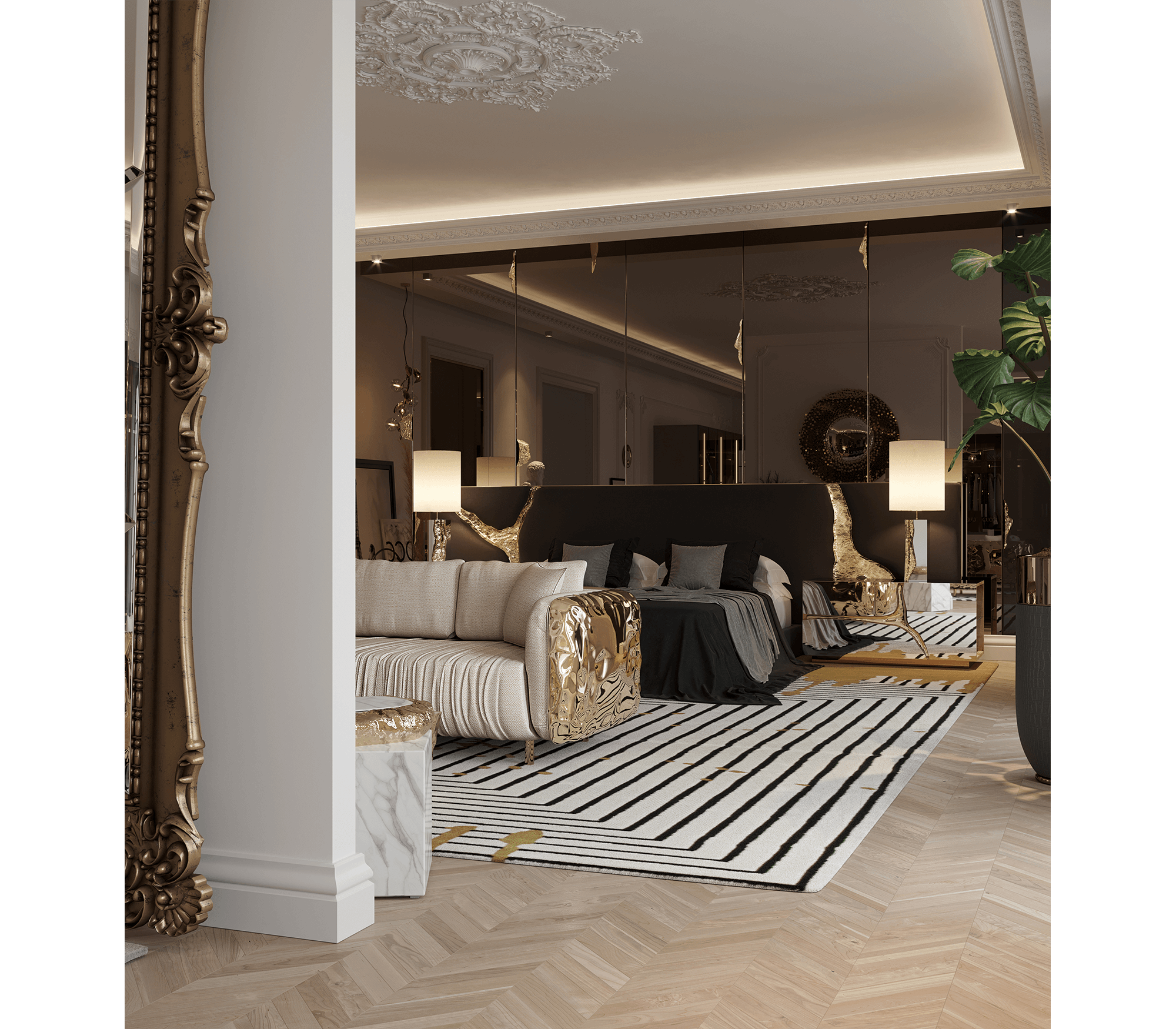 Кровать LAPIAZ BLACK, дизайн Boca do Lobo Кровать LAPIAZ BLACK, дизайн Boca do Lobo