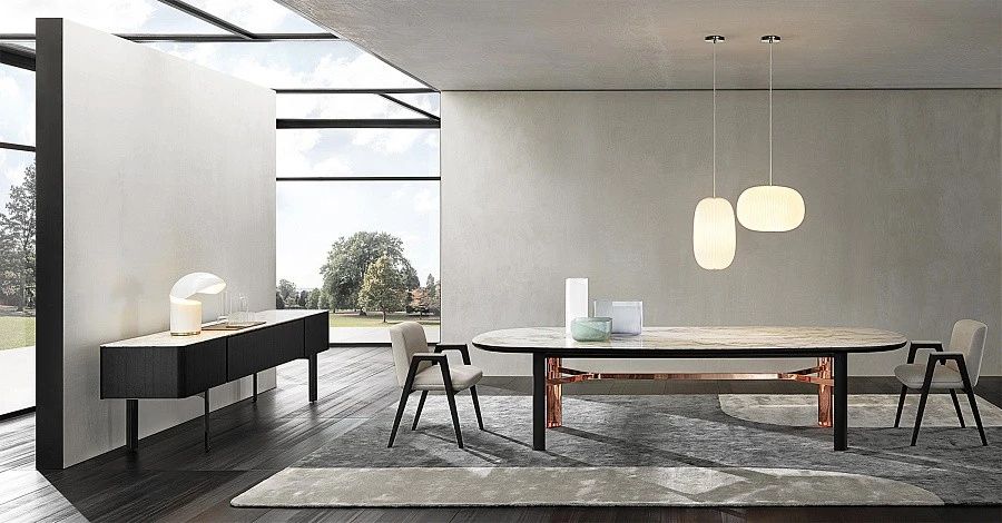 Стол обеденный Dan, дизайн Minotti Стол обеденный Dan, дизайн Minotti
